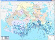 Houma-Thibodaux Metro Area Wall Map Color Cast Style